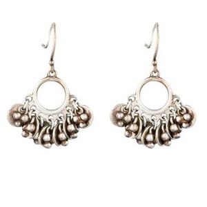 SOLD -Me&Ro Silver Disc & Flower Hoop Earrings